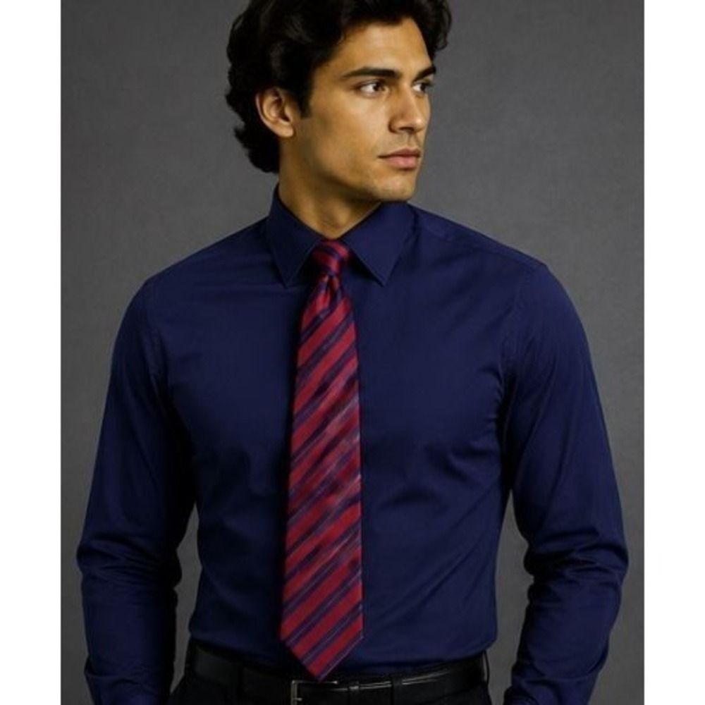 Burma Bibas 100% Silk Tie Red Blue Diagonal Stripe Classic Preppy Ivy League